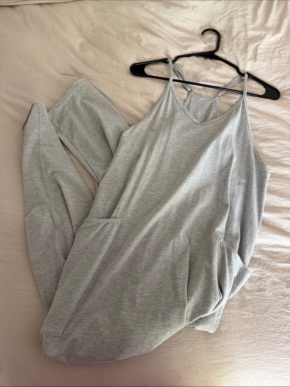 Light Gray Women's Lounge Jumpsuit - Casual Sleepwear